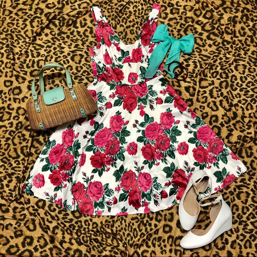 Tatyana Pink Roses swing dress